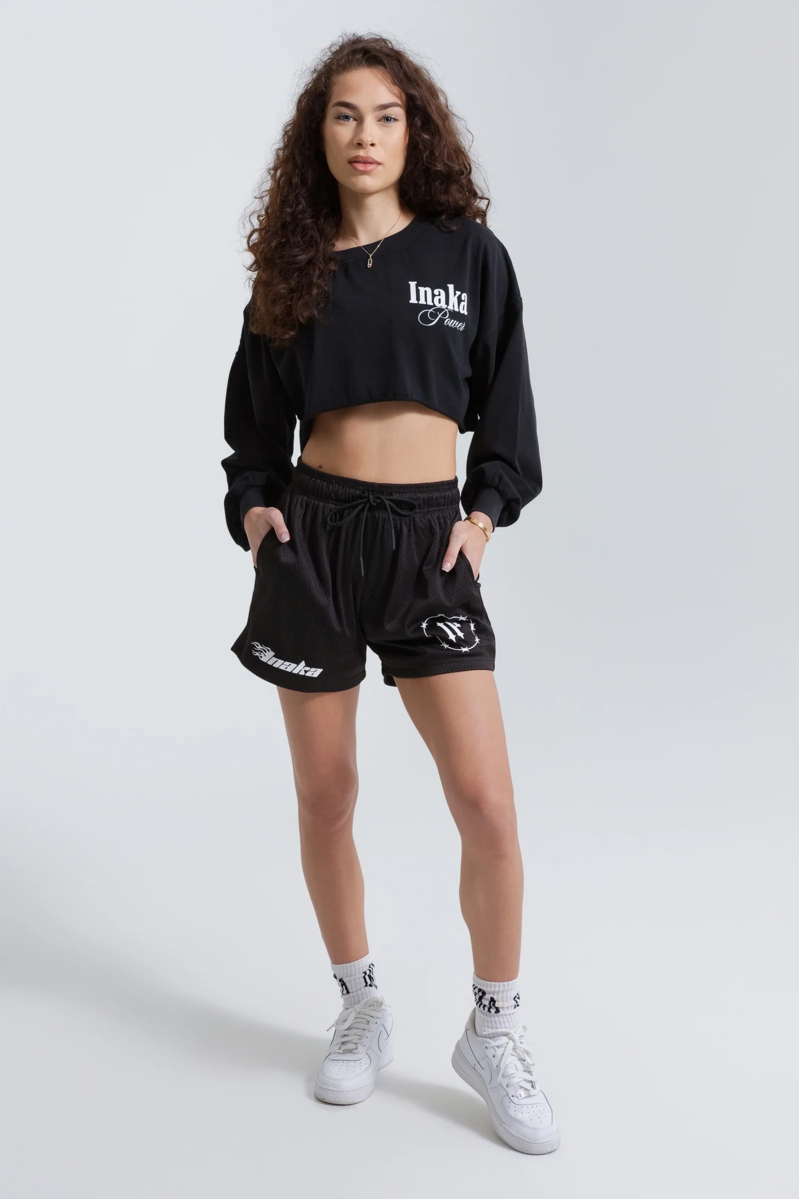 WOMENS CROPPED LONG SLEEVE - VINTAGE BLACK - Image 3
