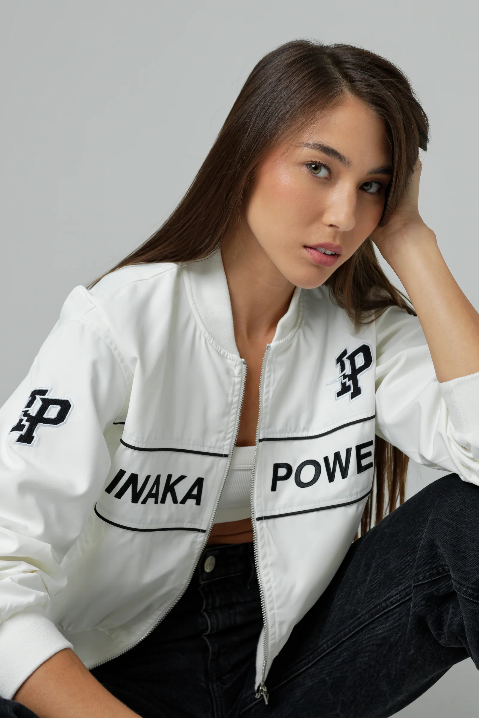WOMEN'S CROPPED BOMBER - IVORY - Image 4